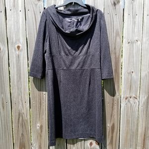 Cowl neck dress leopard print sz 14 Alex Marie